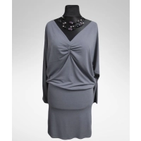 Sukienka Edith XXL nietoperz z dekoltem w szpic